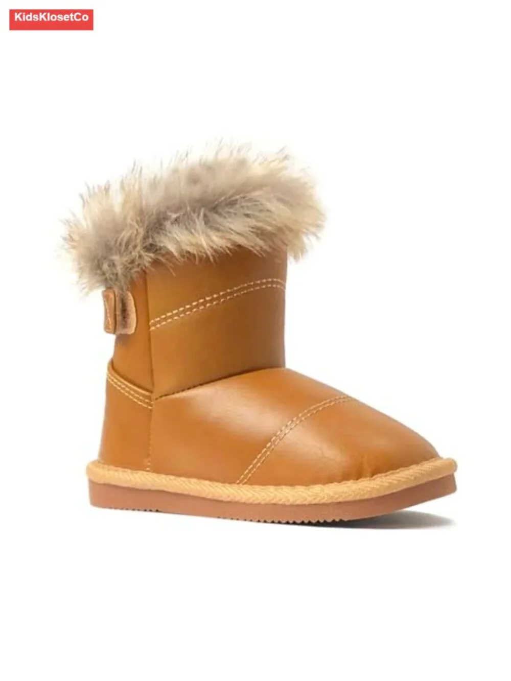 Toddler Girls Faux Suede Winter Snow Boots with Faux Fur Lining